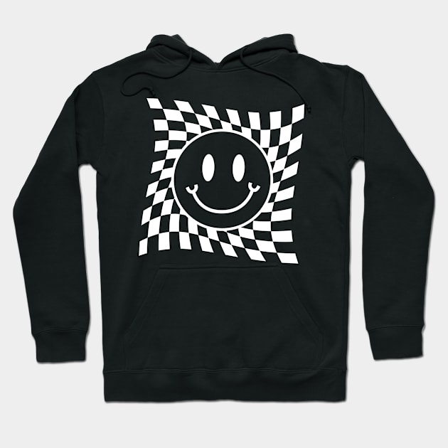 White Preppy Smiley Face Hoodie by Taylor Thompson Art